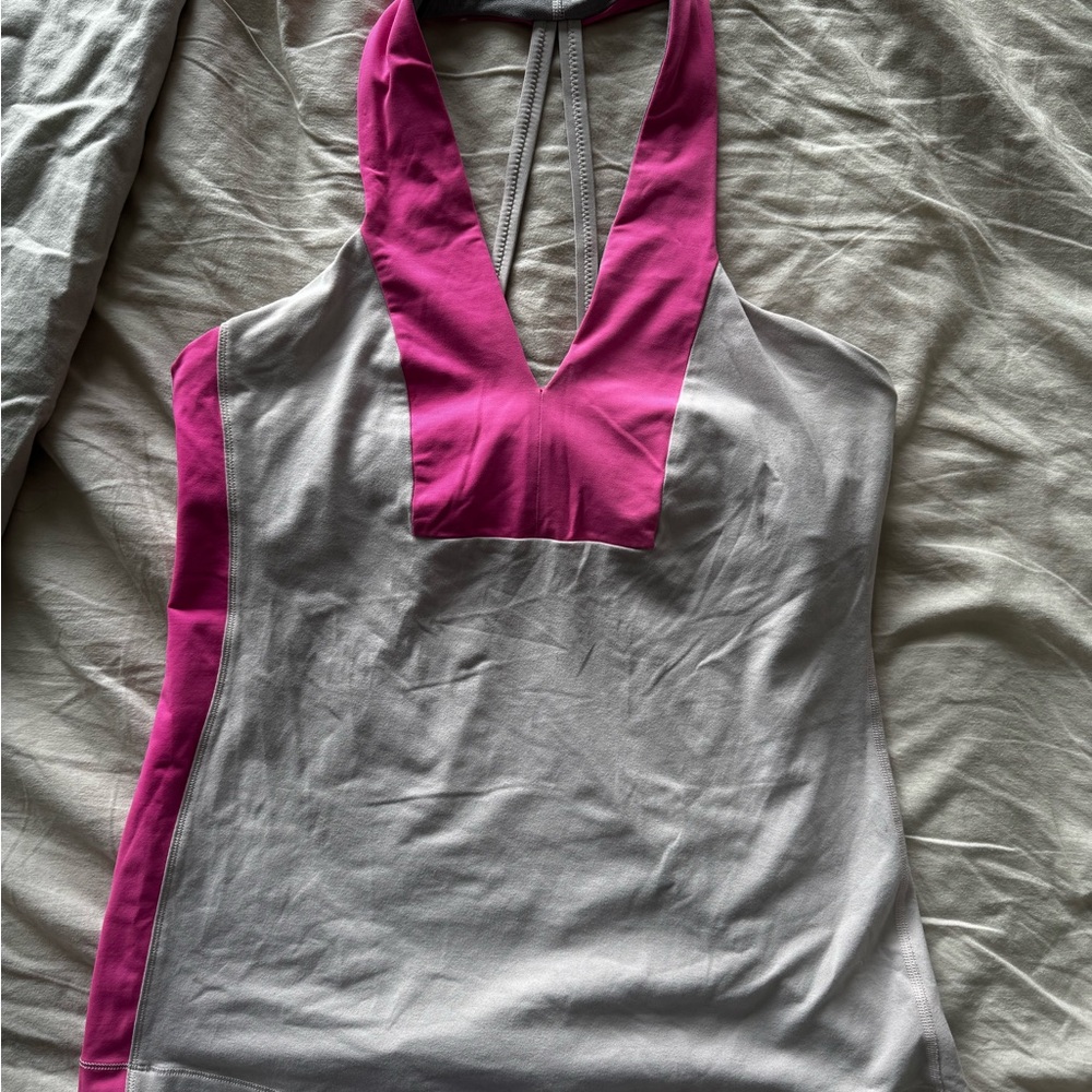 Lululemon Athletica Pink and Gray Tank Top